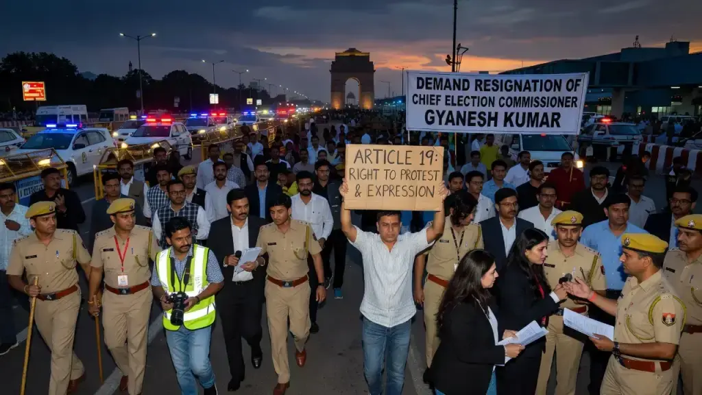 Delhi Detentions Raise Questions Over Protest Rights Before Vote