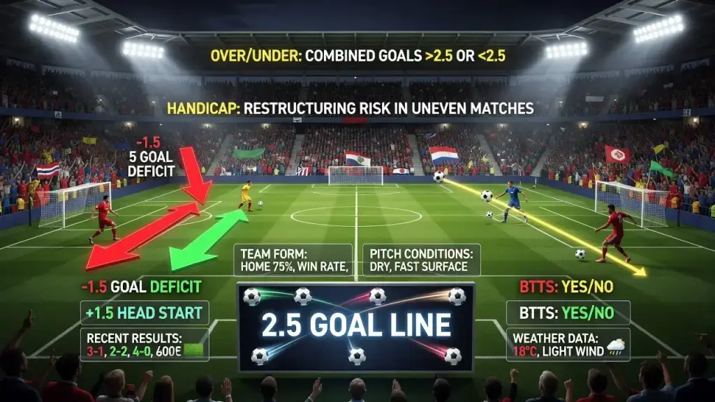 How Over/Under, Handicap and BTTS Markets Actually Work